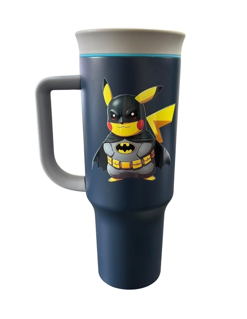 Termo de acero inoxidable de 1.2 litros (40 OZ) color azul marino, Pikachu