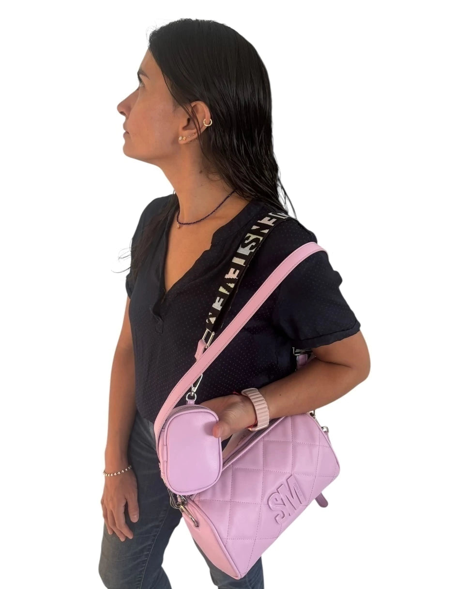 Bolsa Crossbody Steve Madden BGERRI colo lila con dos asas desmontables y ajustables