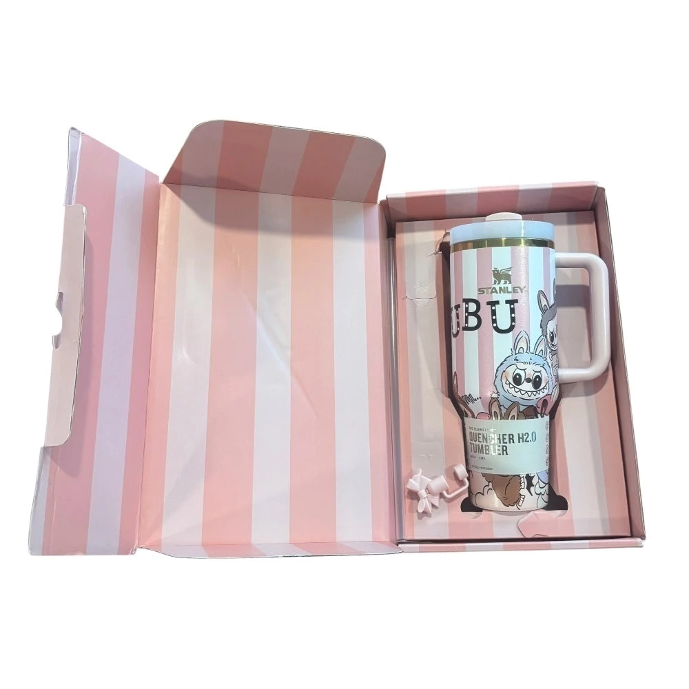 Termo de acero inoxidable Rosa Stanley Edición especial Labubu Quencher