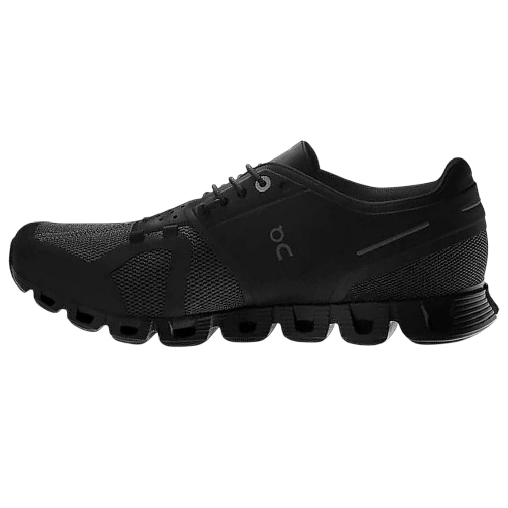 Tenis On Cloud 5 running all Black, suela de goma