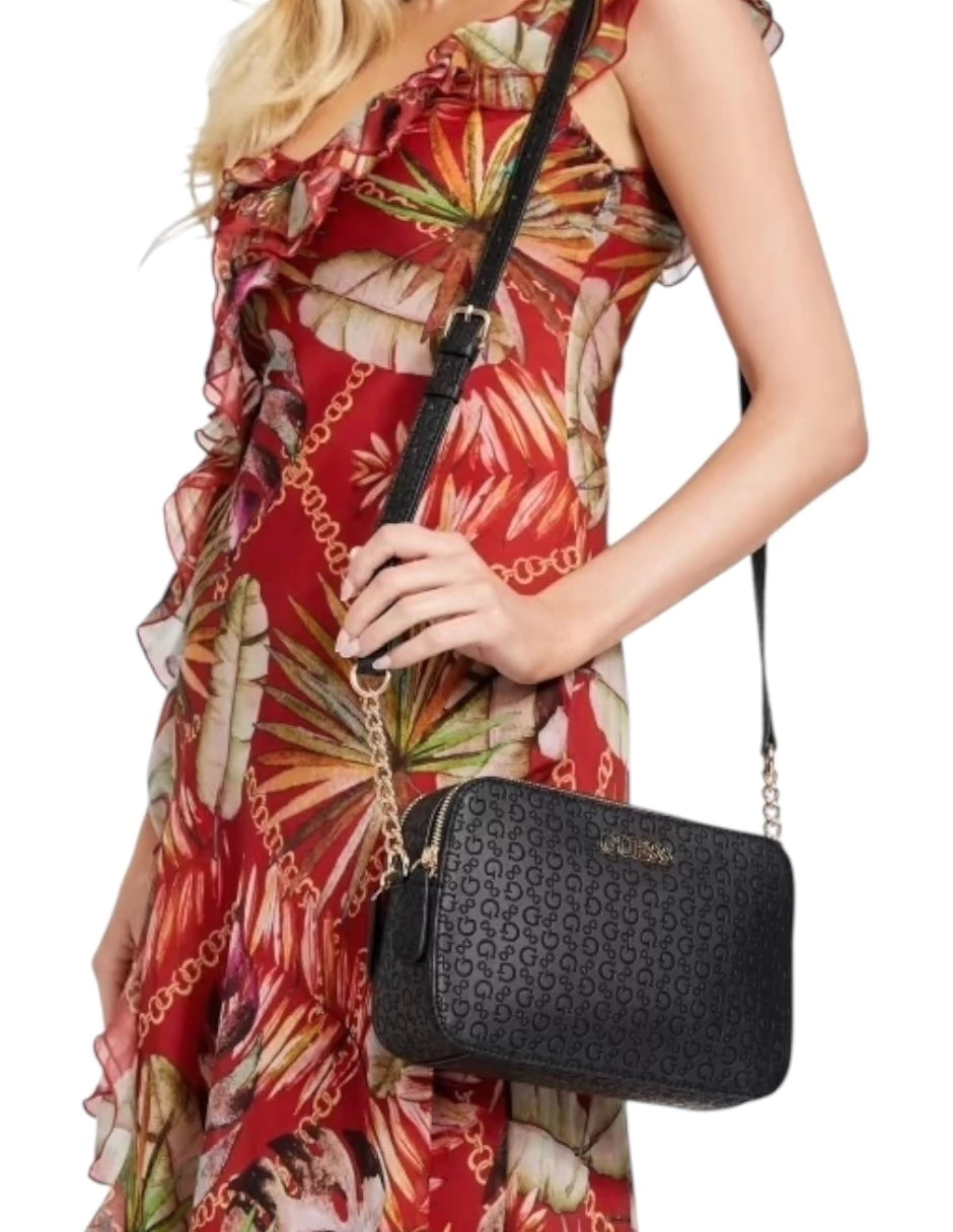 Bolsa Crossbody Guess Zakaria mediana con doble cierre