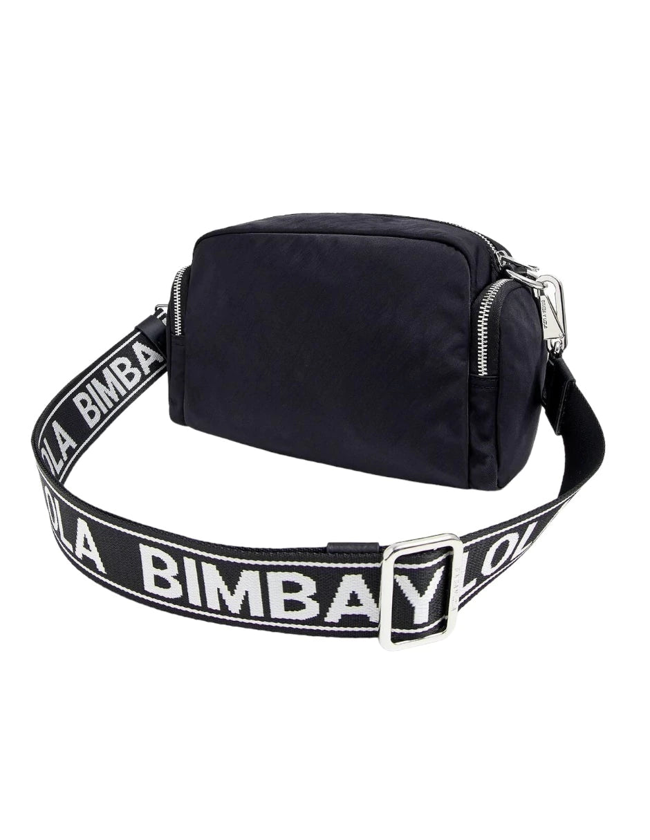 Bolsa Bandolera Bimba y Lola Mediana Color Negro logo circular