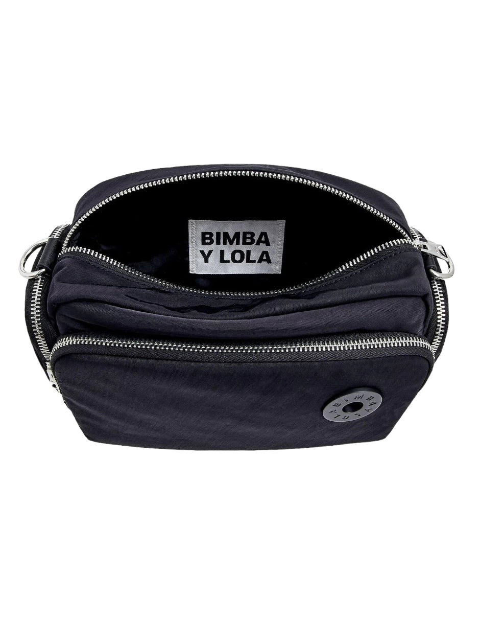 Bolsa Bandolera Bimba y Lola Mediana Color Negro logo circular