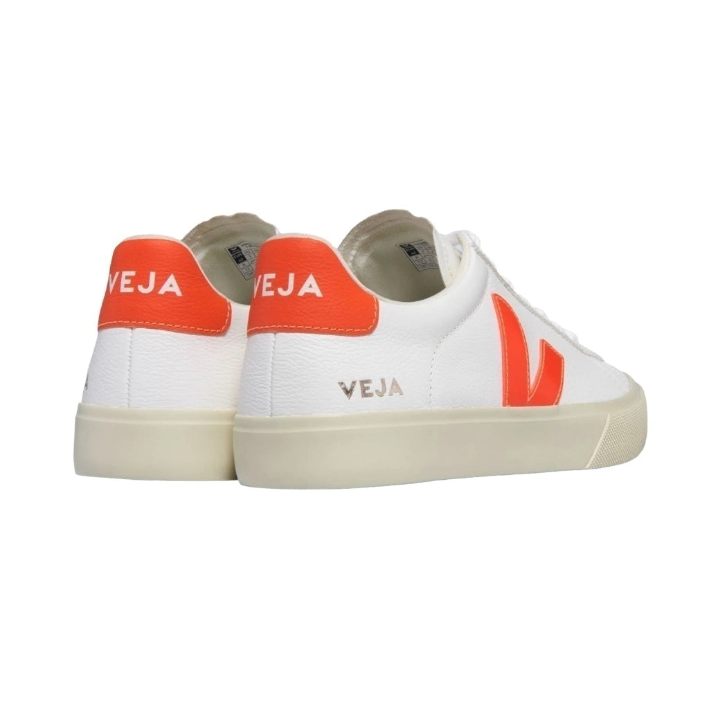 TENIS DE CAMPO CHROMEFREE LEATHER WHITE ORANGE FLUO