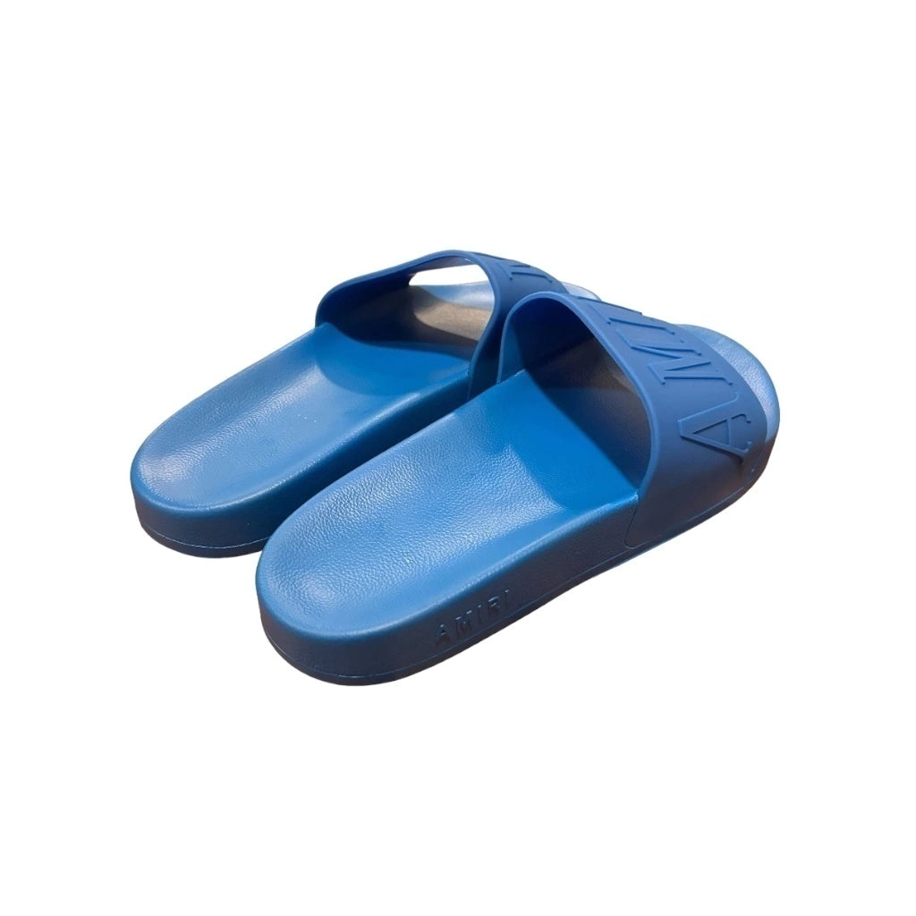 SANDALIAS AMIRI POOL SLIDE DEBOSSED BLUE