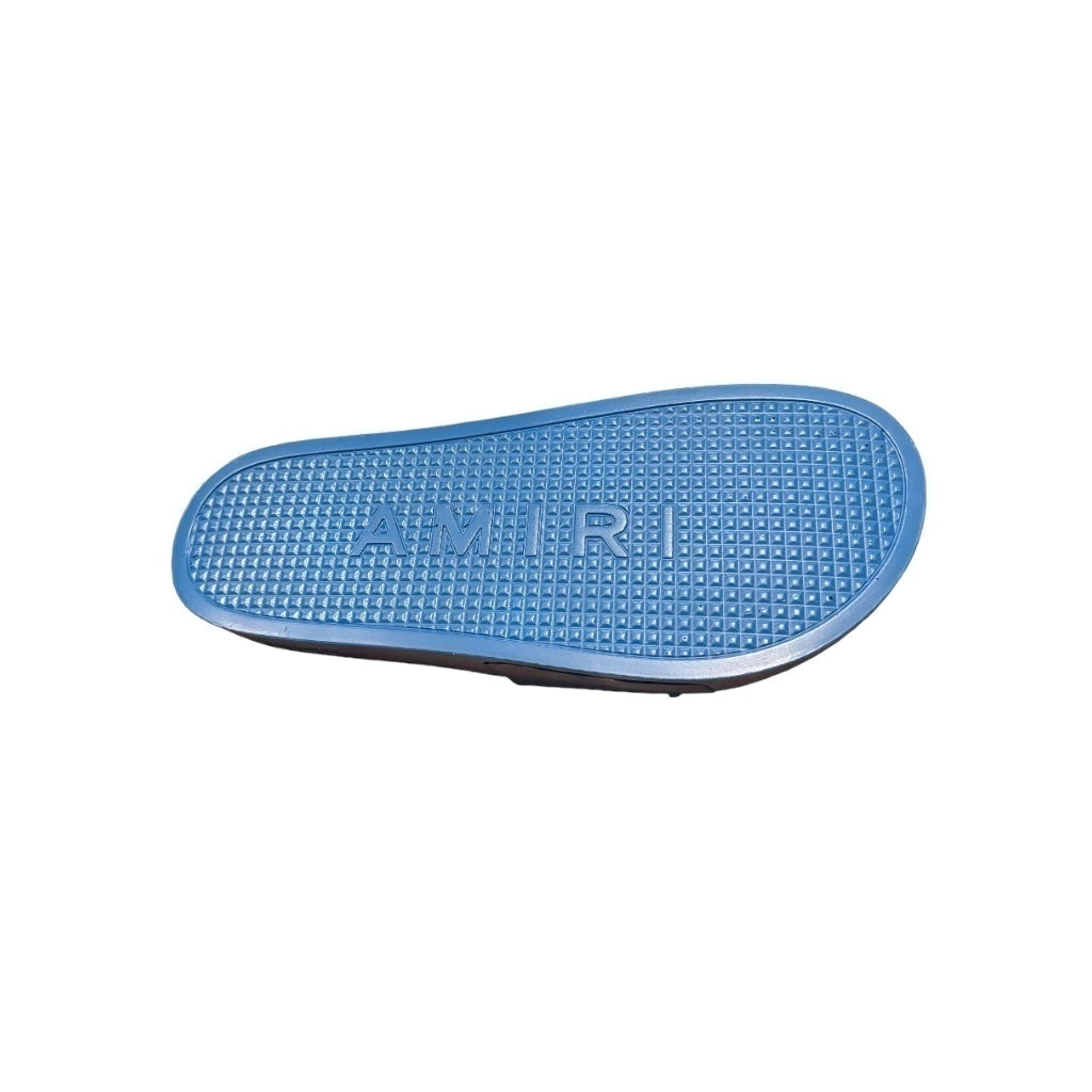 SANDALIAS AMIRI POOL SLIDE DEBOSSED BLUE