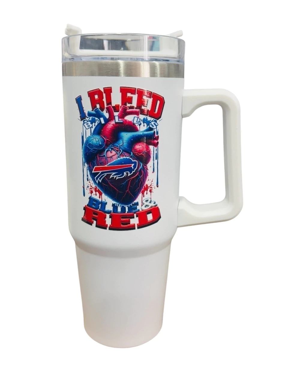 Termo de acero inoxidable Fartmex color blanco NFL Bills