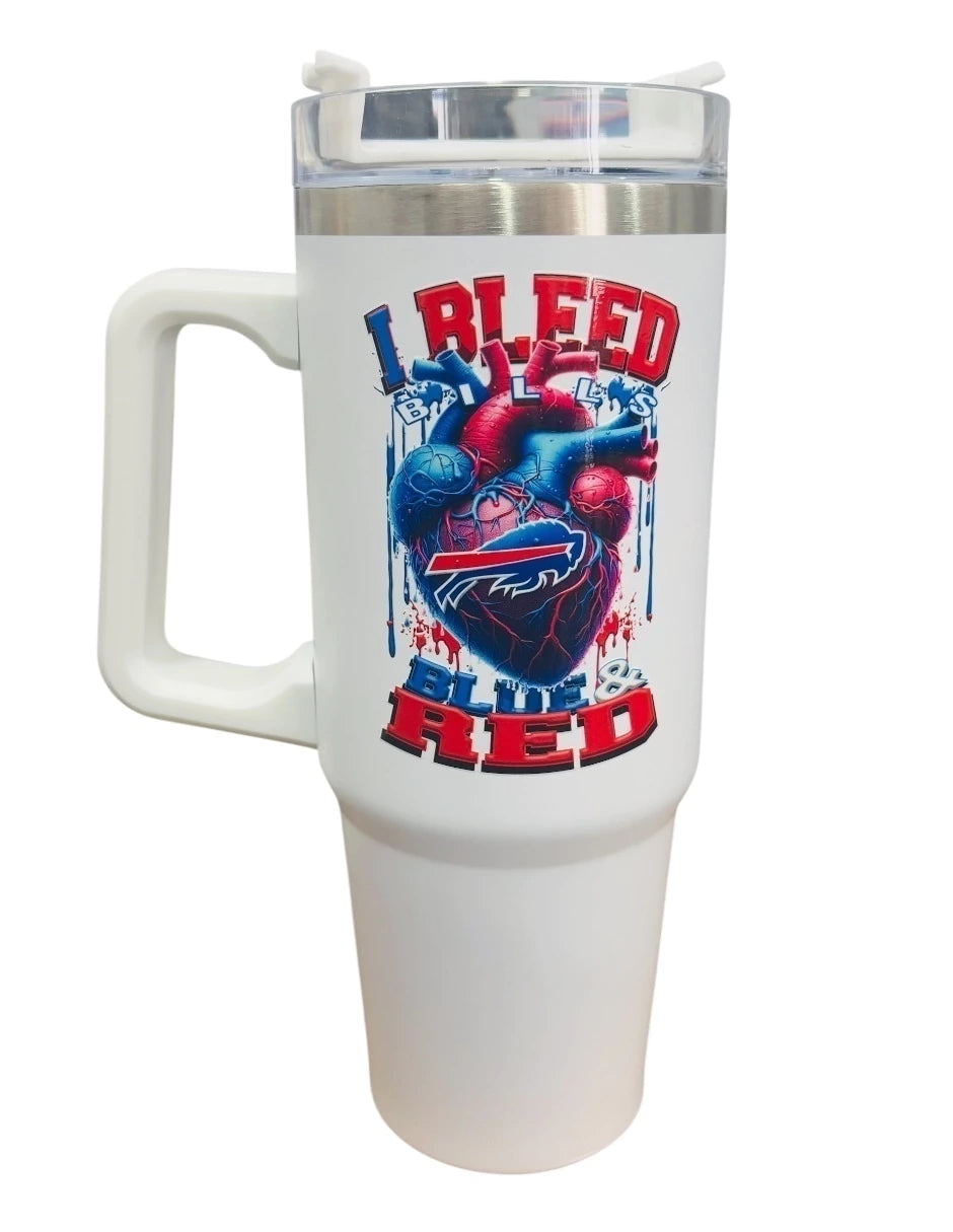 Termo de acero inoxidable Fartmex color blanco NFL Bills