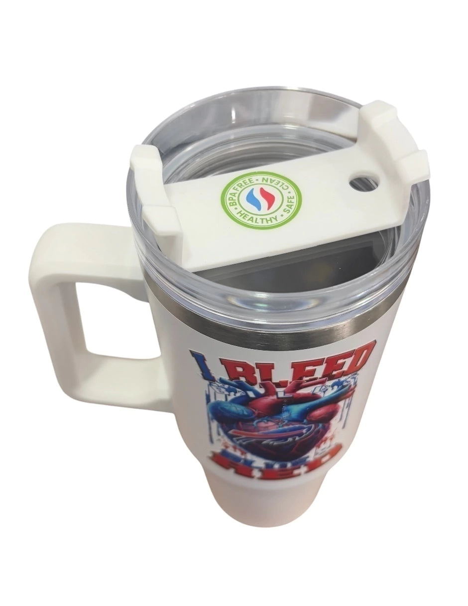 Termo de acero inoxidable Fartmex color blanco NFL Bills