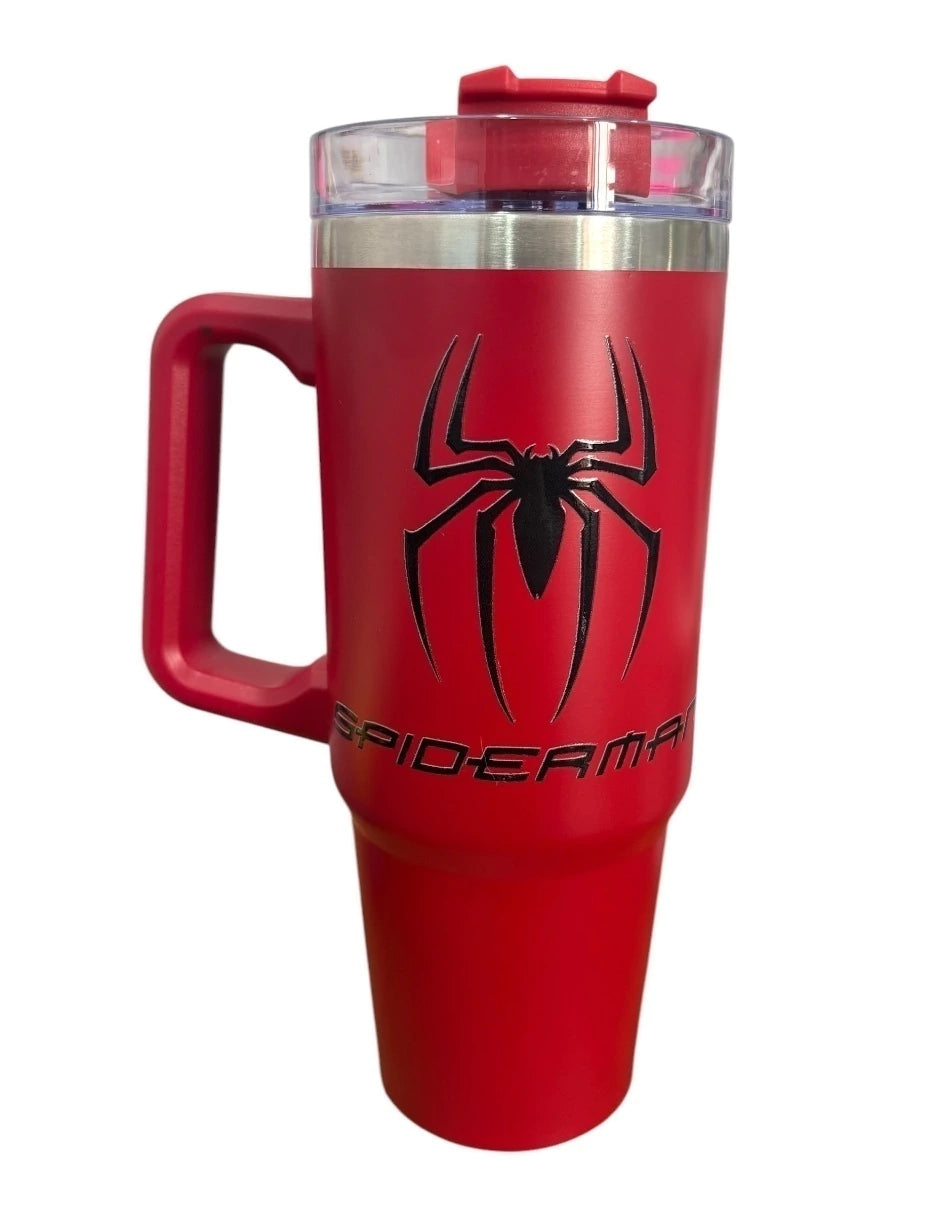 Termo de acero inoxidable Fartmex color rojo, Spiderman