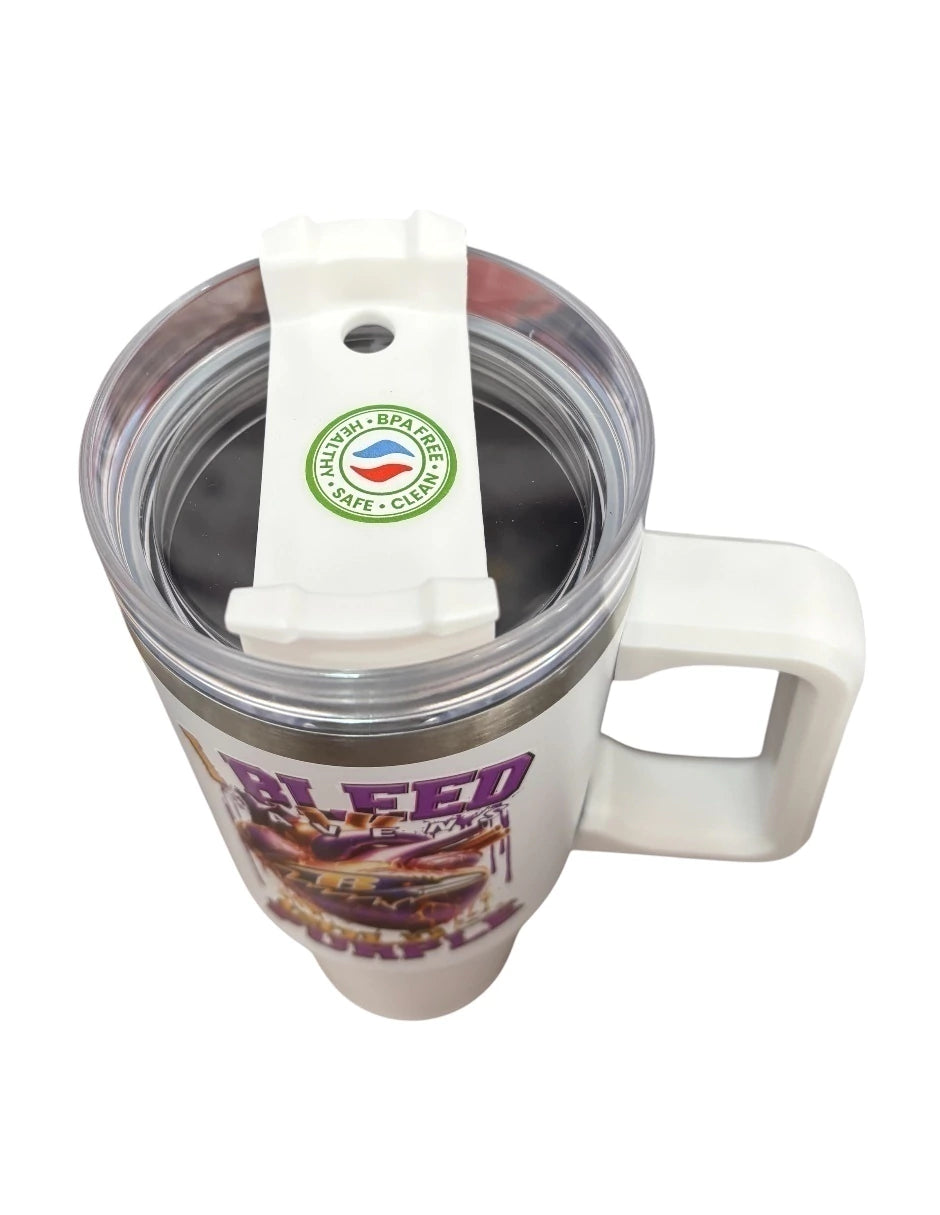 Termo de acero inoxidable Fartmex color blanco, NFL Ravens