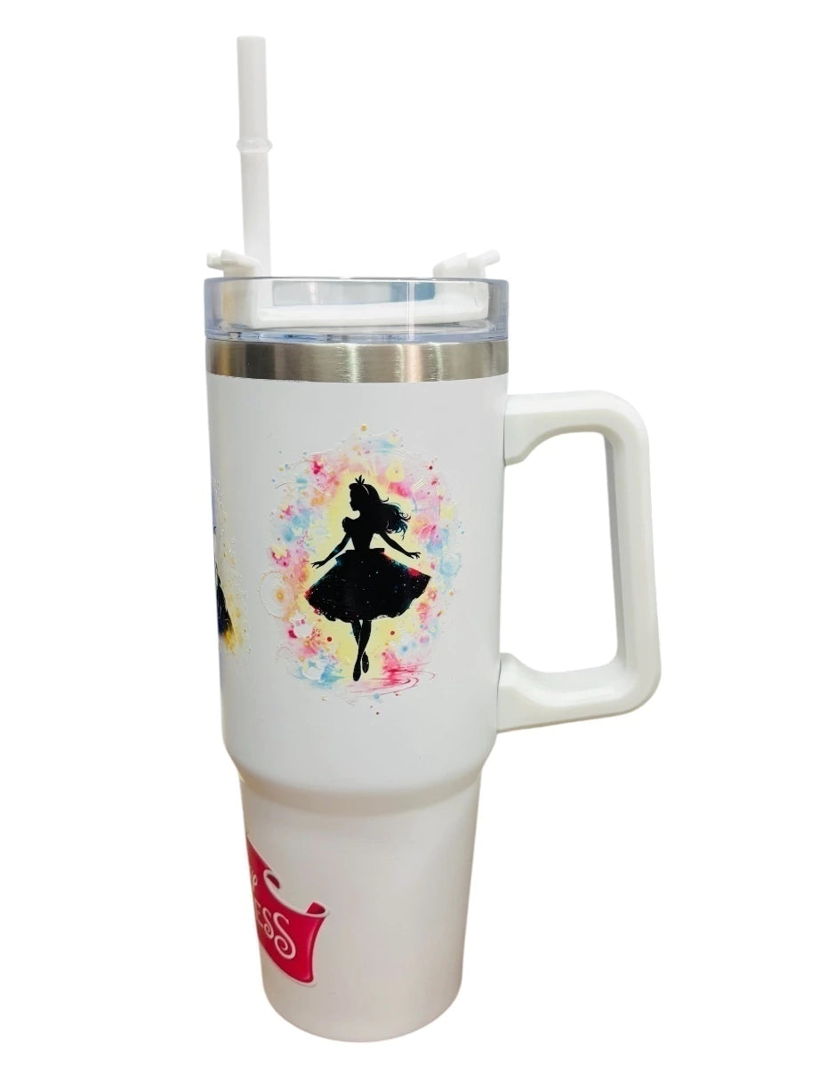 Termo de acero inoxidable Macarena Brand color blanco, Princesas de Disney