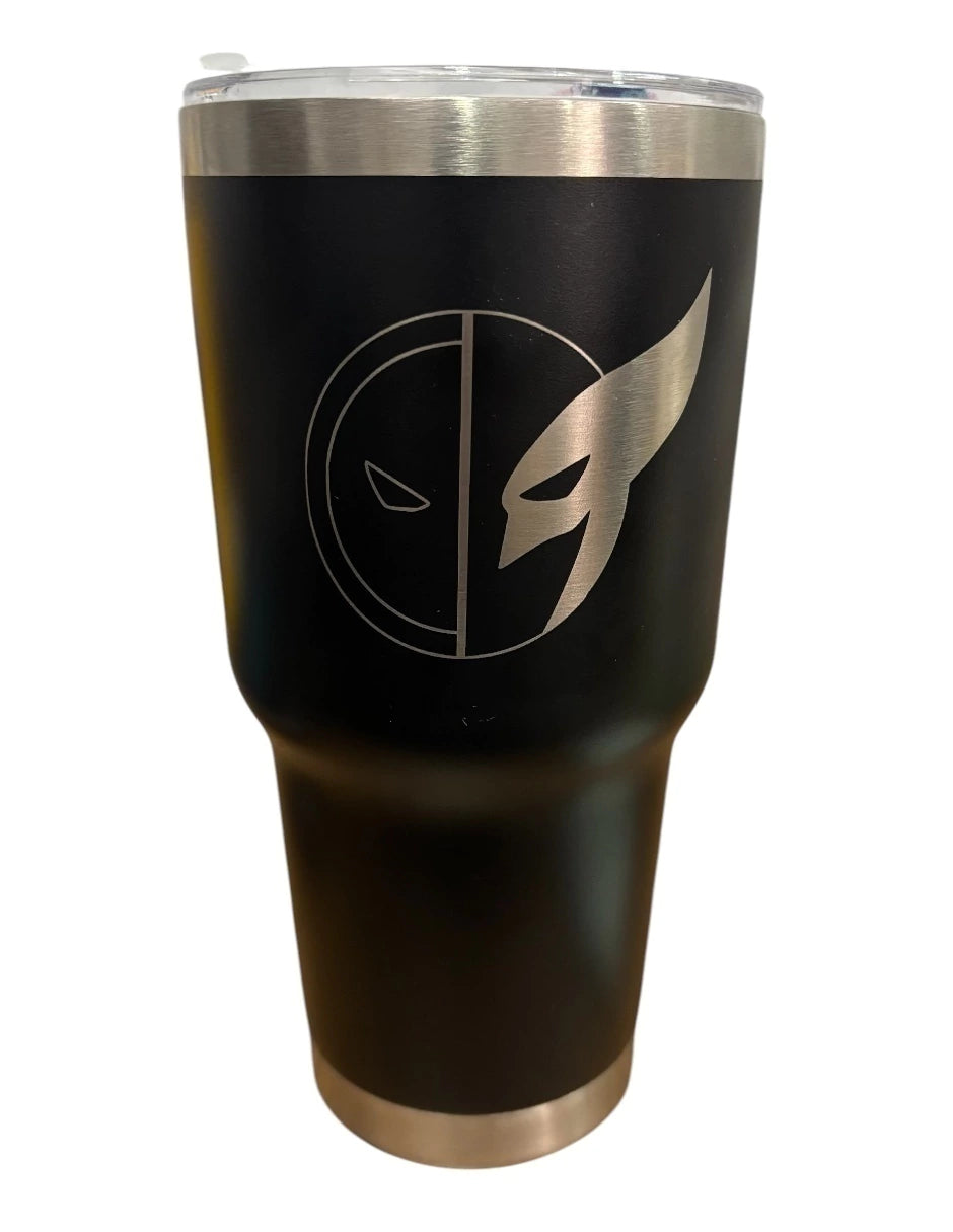 Termo de acero inoxidable Macarena Brand color negro, Deadpool & Wolwerine