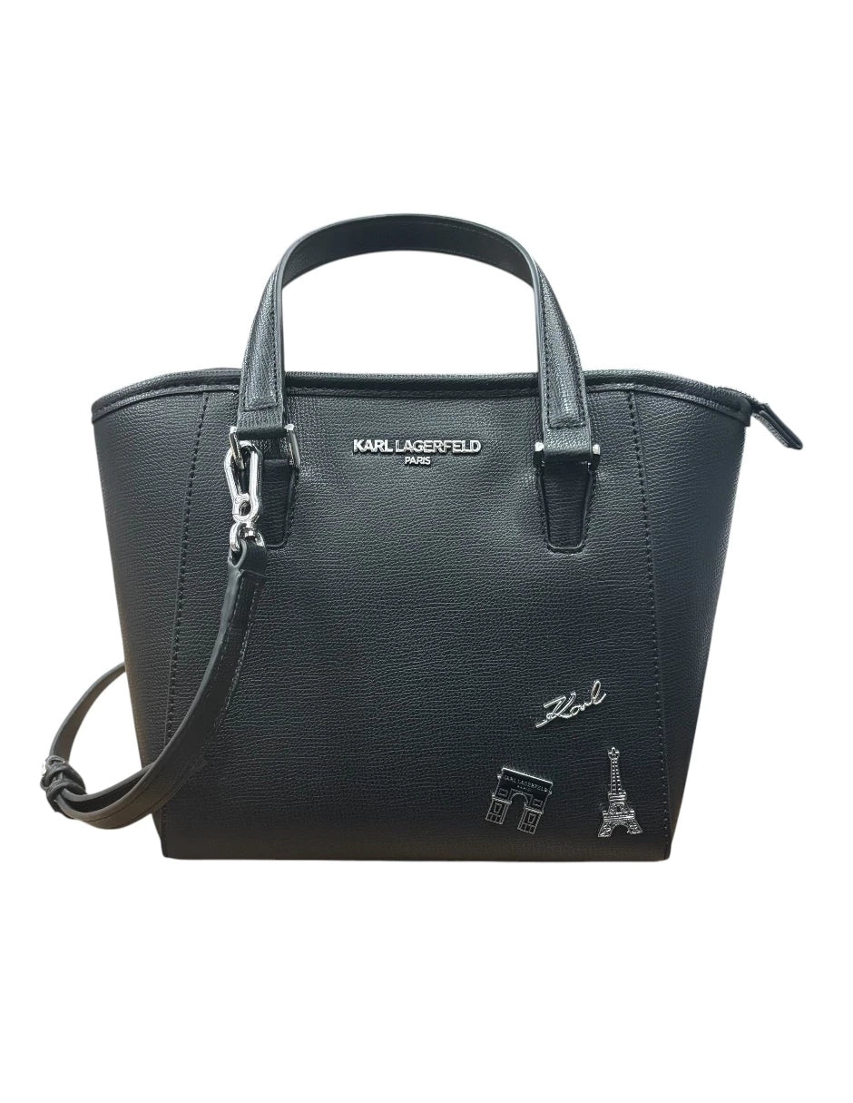 Bolsa Tote Karl Lagerfeld color negro con asa desmontable y ajustable