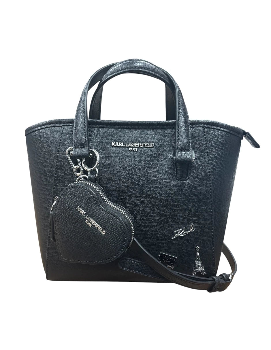 Bolsa Tote Karl Lagerfeld color negro con asa desmontable y ajustable