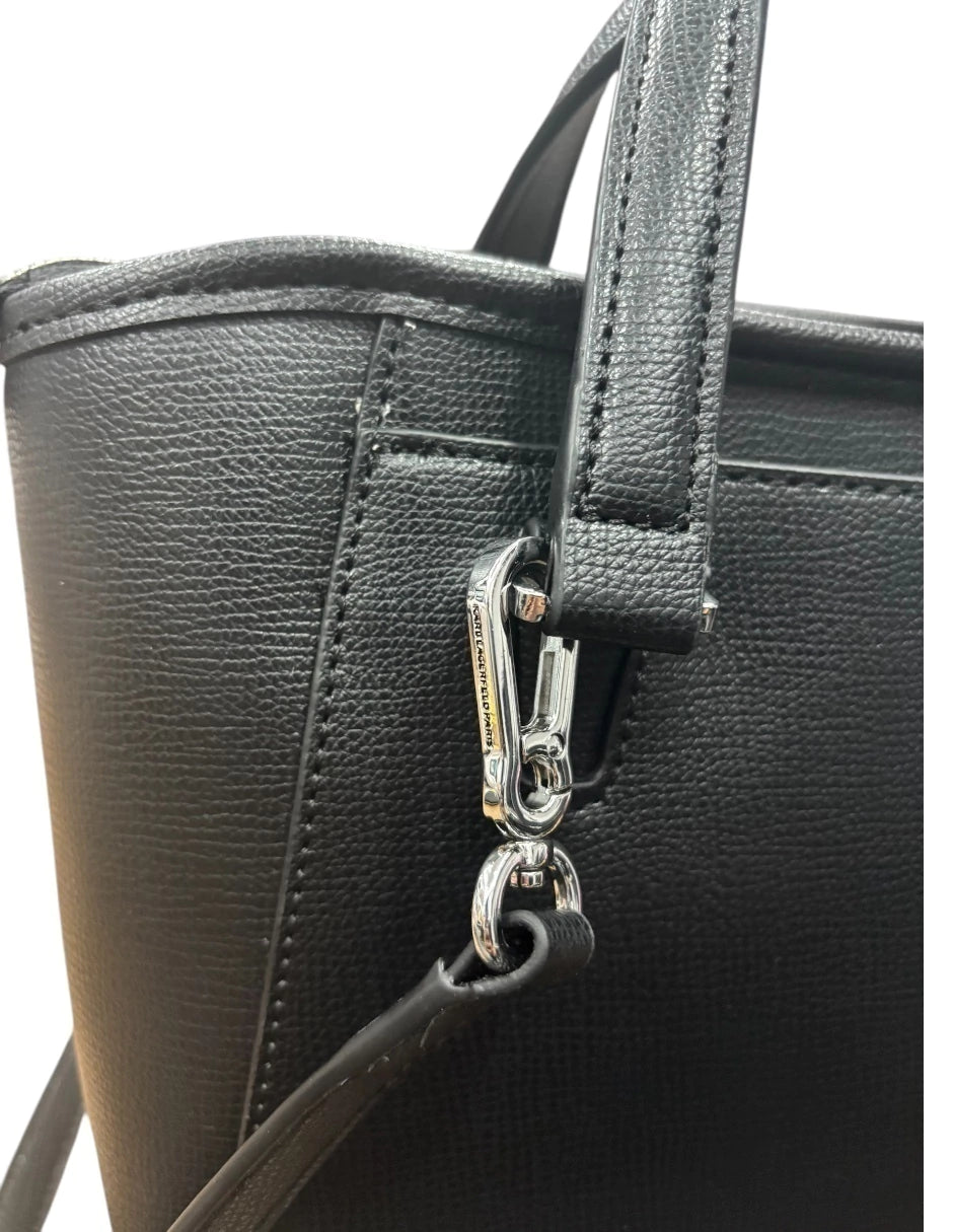 Bolsa Tote Karl Lagerfeld color negro con asa desmontable y ajustable