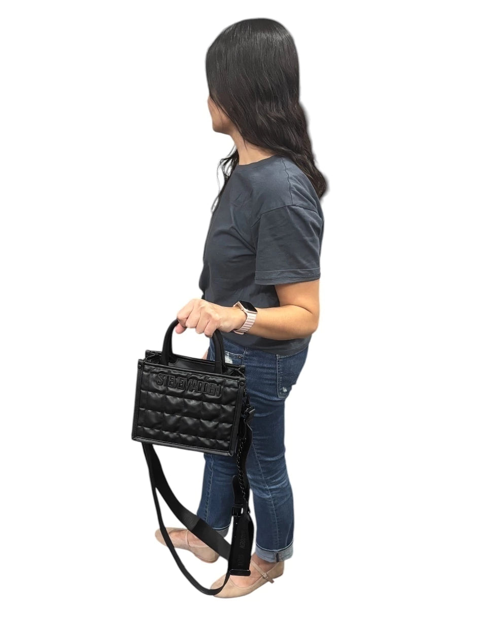 Bolsa Tote Mini Steve Maddeen de piel color negro