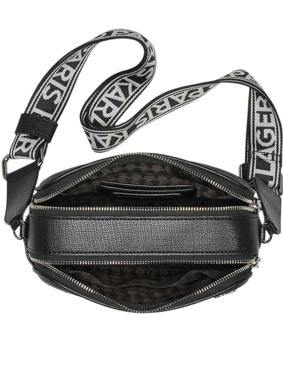 Bolsa Crossbody Karl Lagerfeld Paris de piel color negro