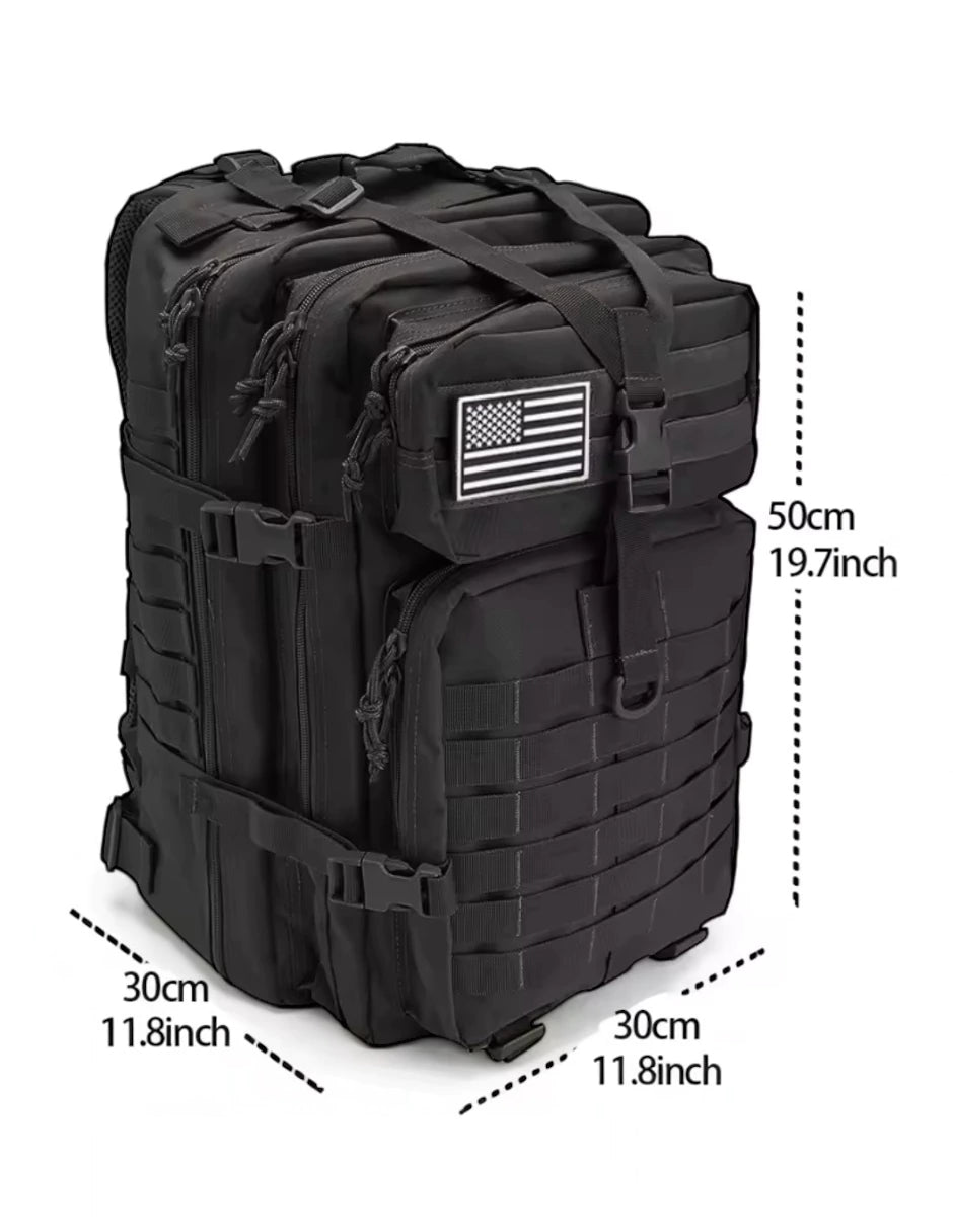 Mochila de gran capacidad XL color negra de nylon con poliester