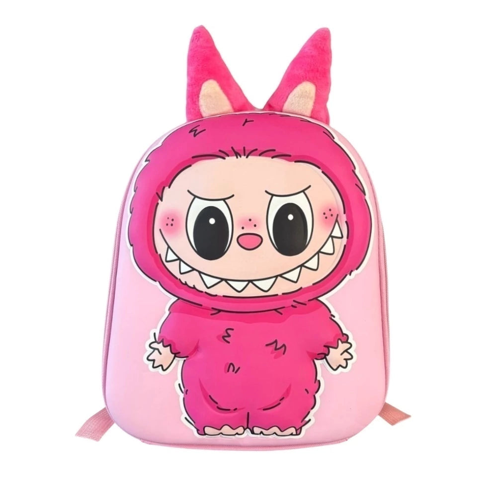 Mochila escolar color rosa de Labubu