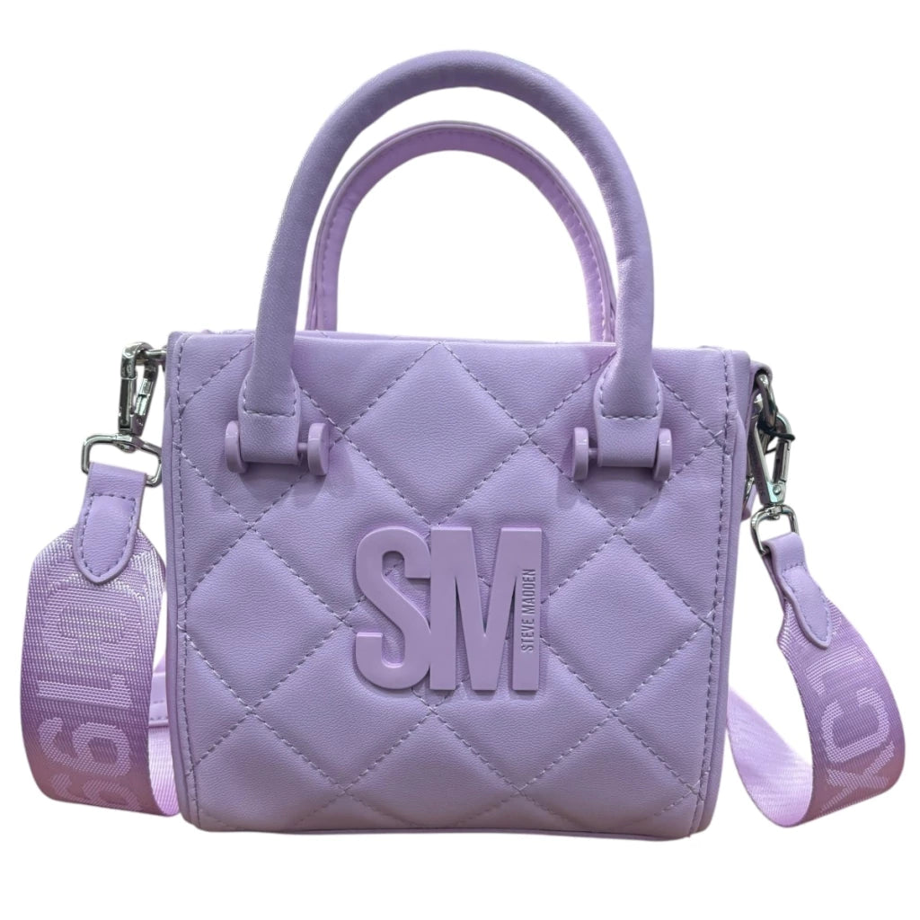 Mini Tote Steve Madden color lila con doble asa para mano