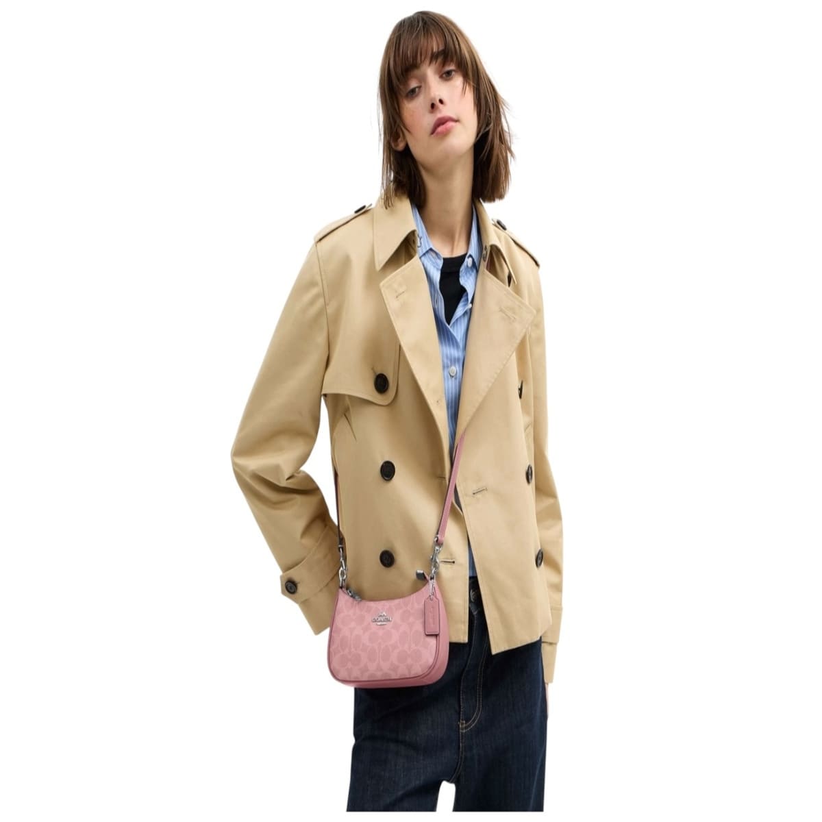 Bolsa Crossbody COACH Teri Color Rosa Liso