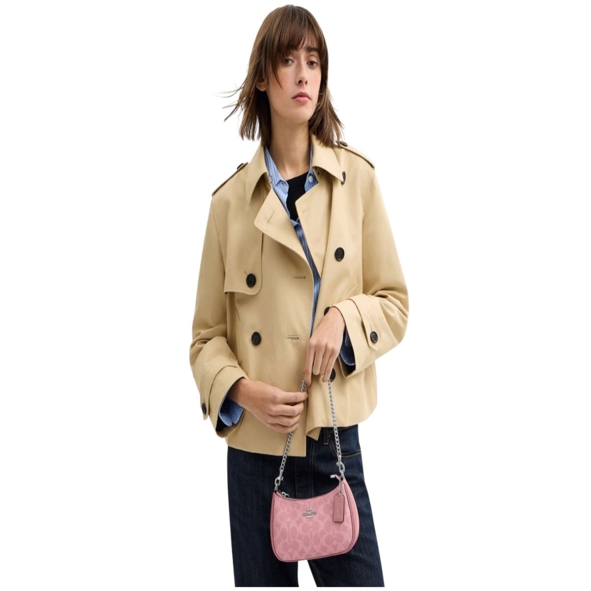 Bolsa Crossbody COACH Teri Color Rosa Liso