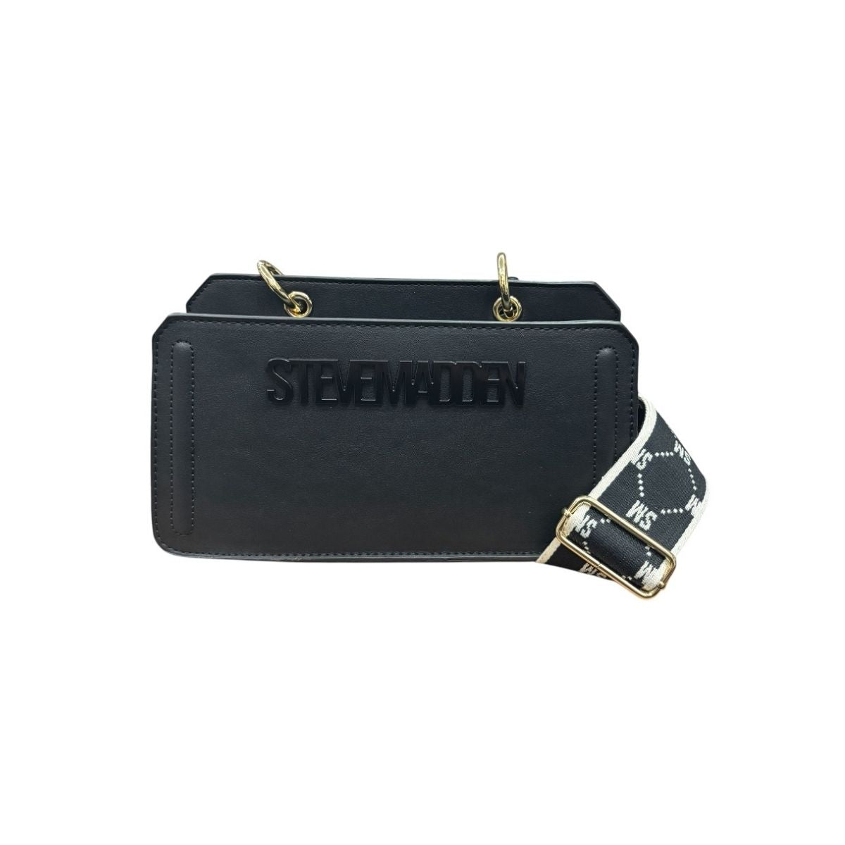 Bolsa Shoulder Mini Steve Madden Color Negro con Doble Asa y Monedero