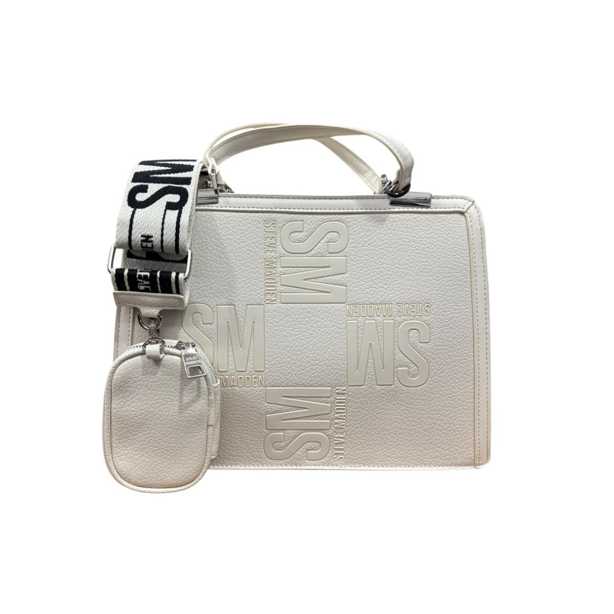 Bolsa Shoulder BMATEO Steve Madden Color Vainilla con Doble Asa y Monedero