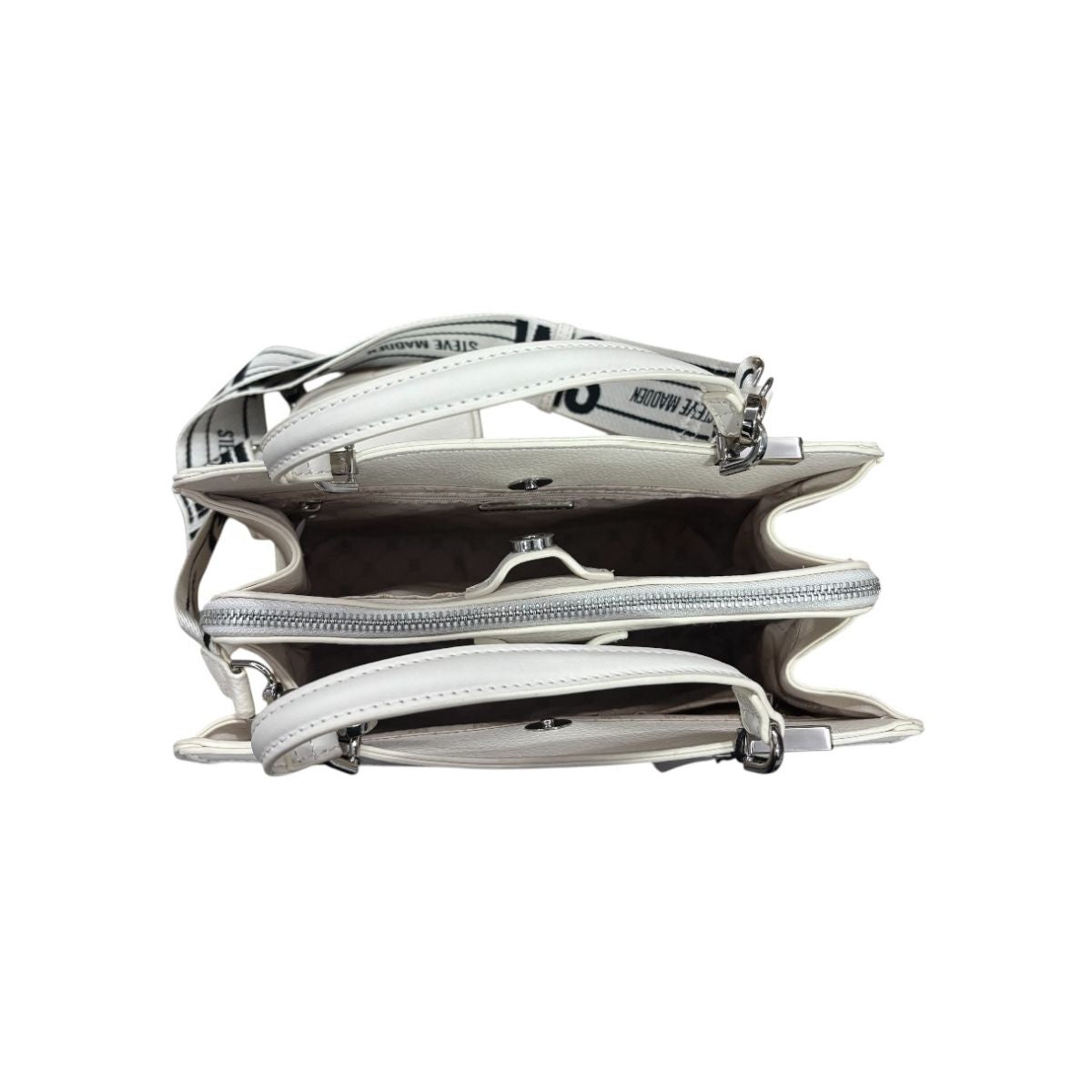 Bolsa Shoulder BMATEO Steve Madden Color Vainilla con Doble Asa y Monedero