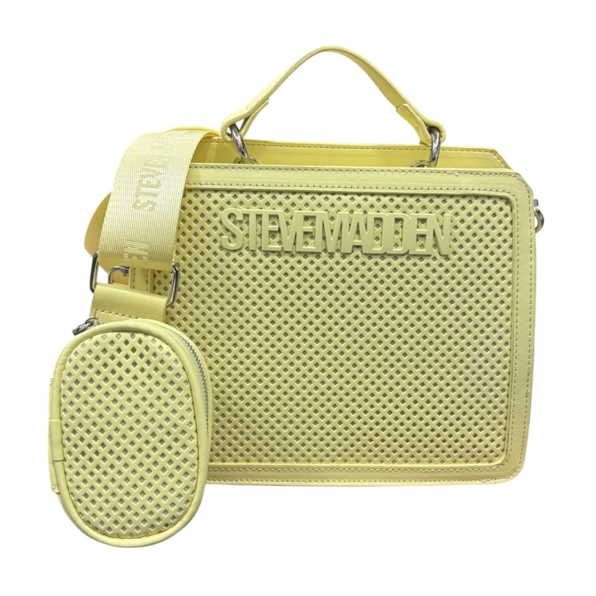 Bolsa Shoulder Steve Madden Color Amarillo Bevelyn Perf con Monedero