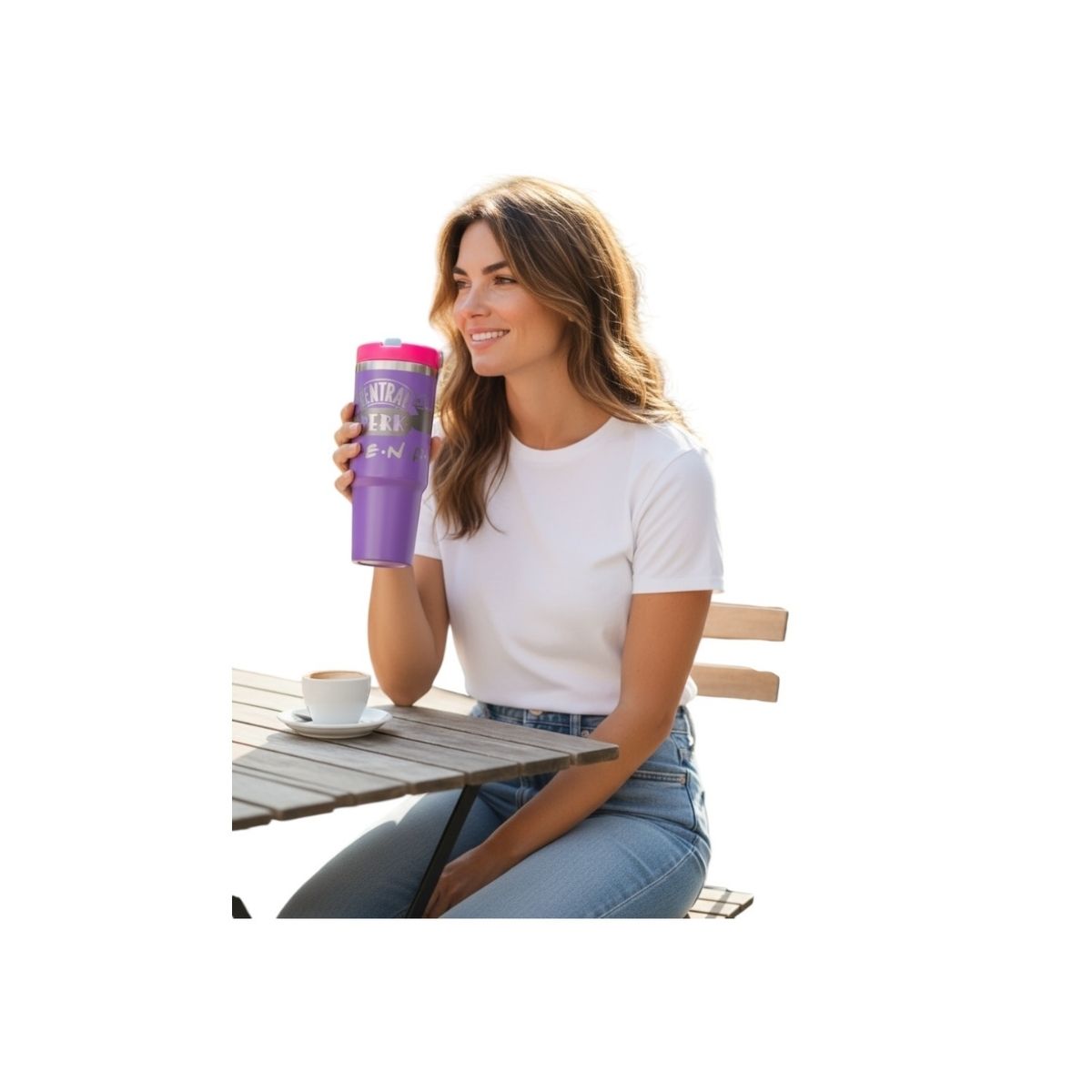 Termo De Acero Inoxidable Friends Collection Con Tapa De Rosca 887 Ml