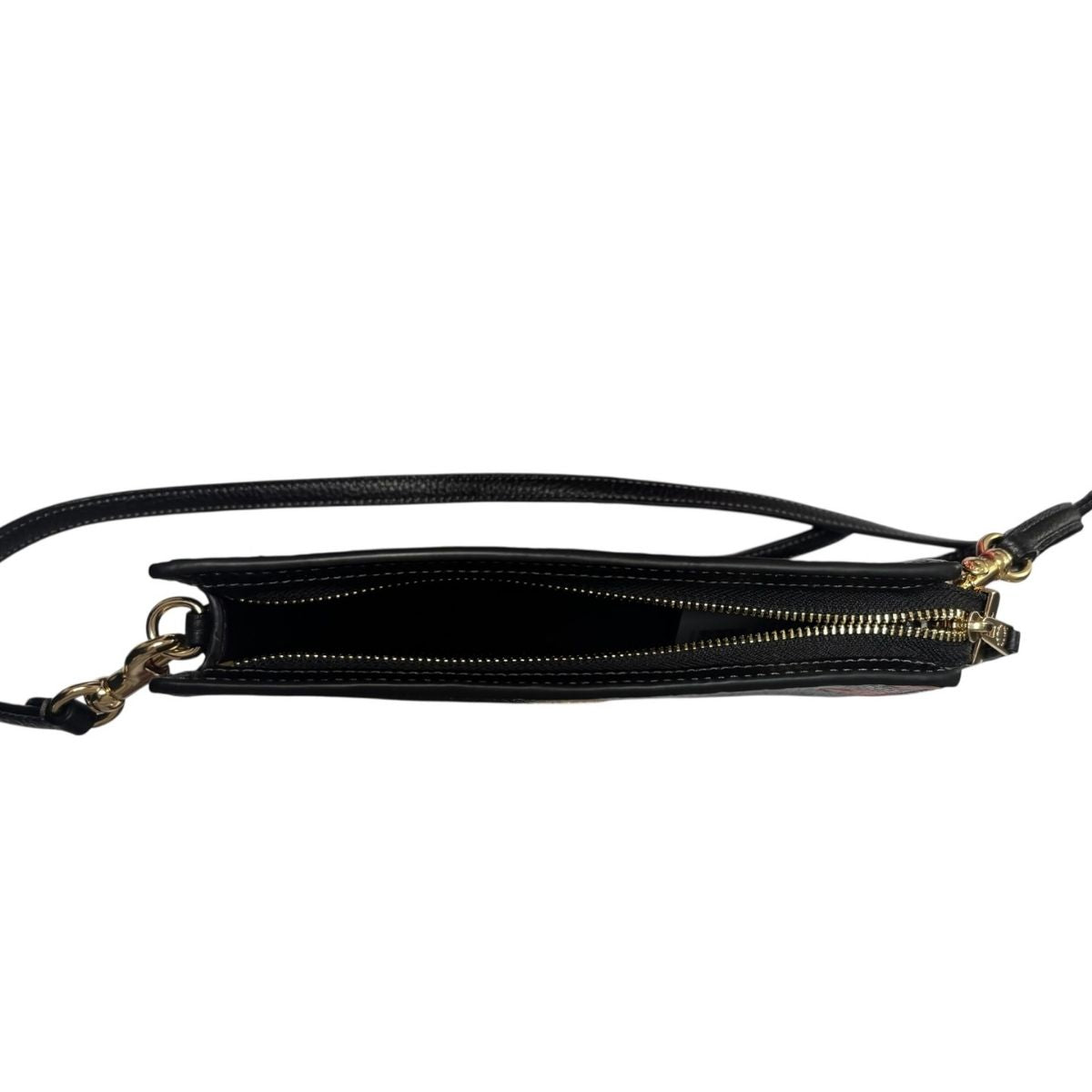 Bolsa Crossbody Coach Color Negro Con Rosas Rojas