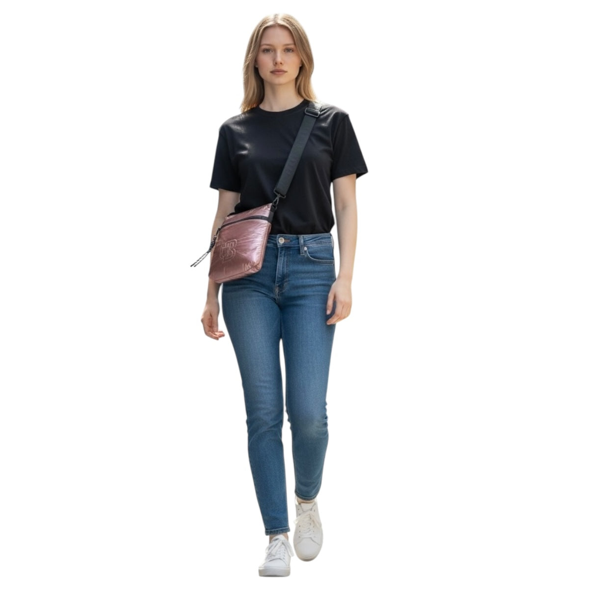 Bolsa Tote Cross Luxo Brand Unibella Color Rosa