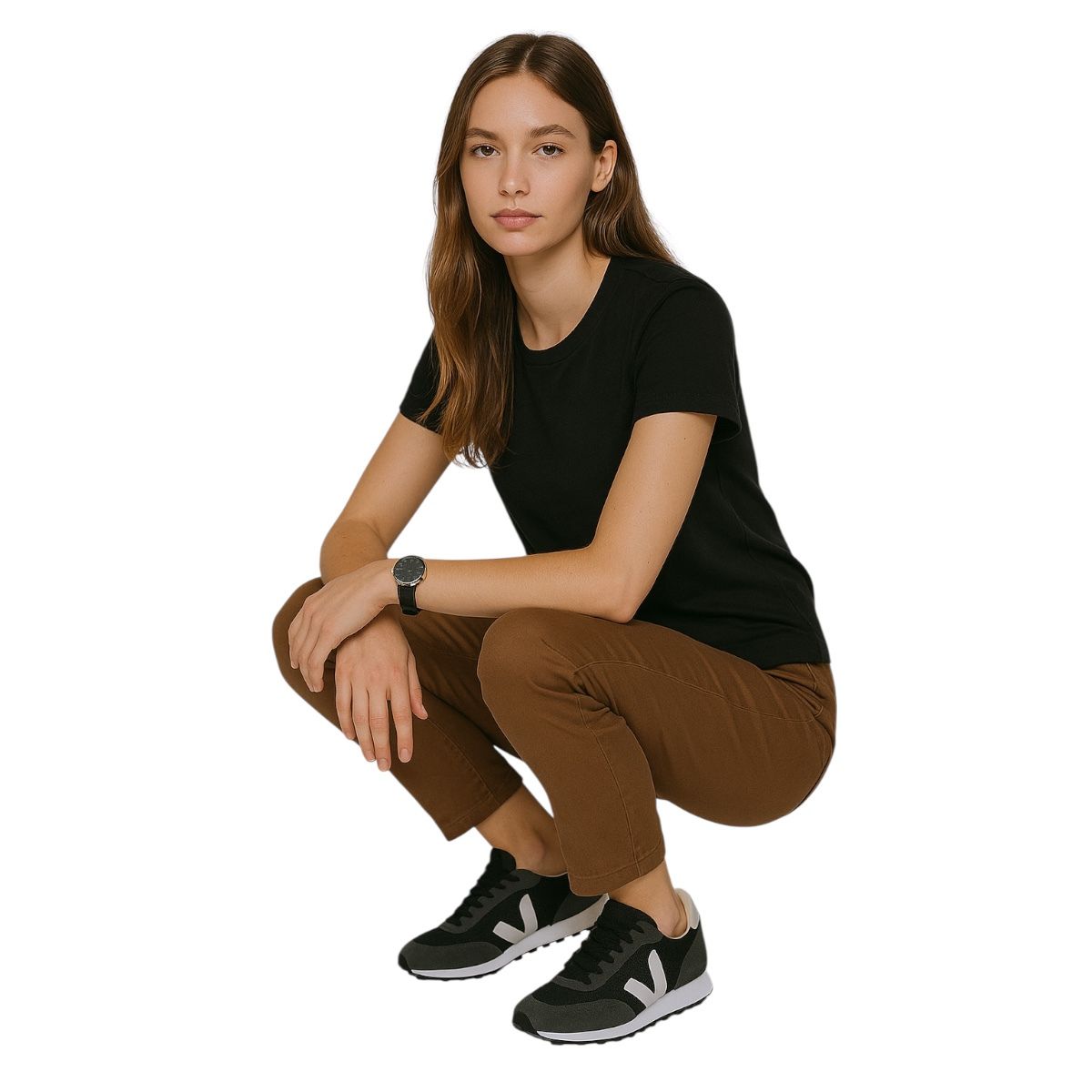 Tenis De Campo Veja Río Branco Color Negro Con Logo Blanco