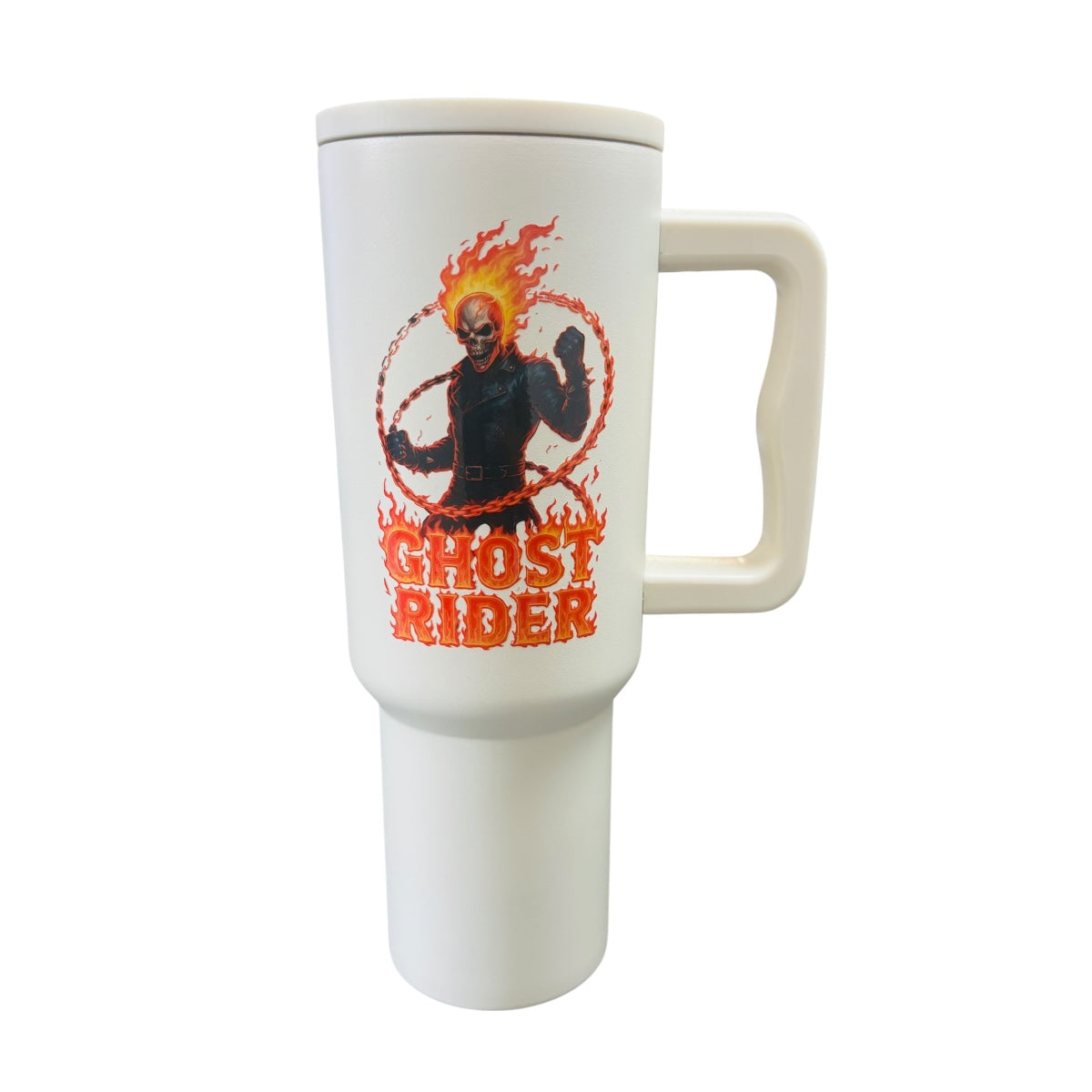 Termo De Acero Inoxidable Macarena Brand Color Blanco Perla Ghost Rider 1.2 Litros