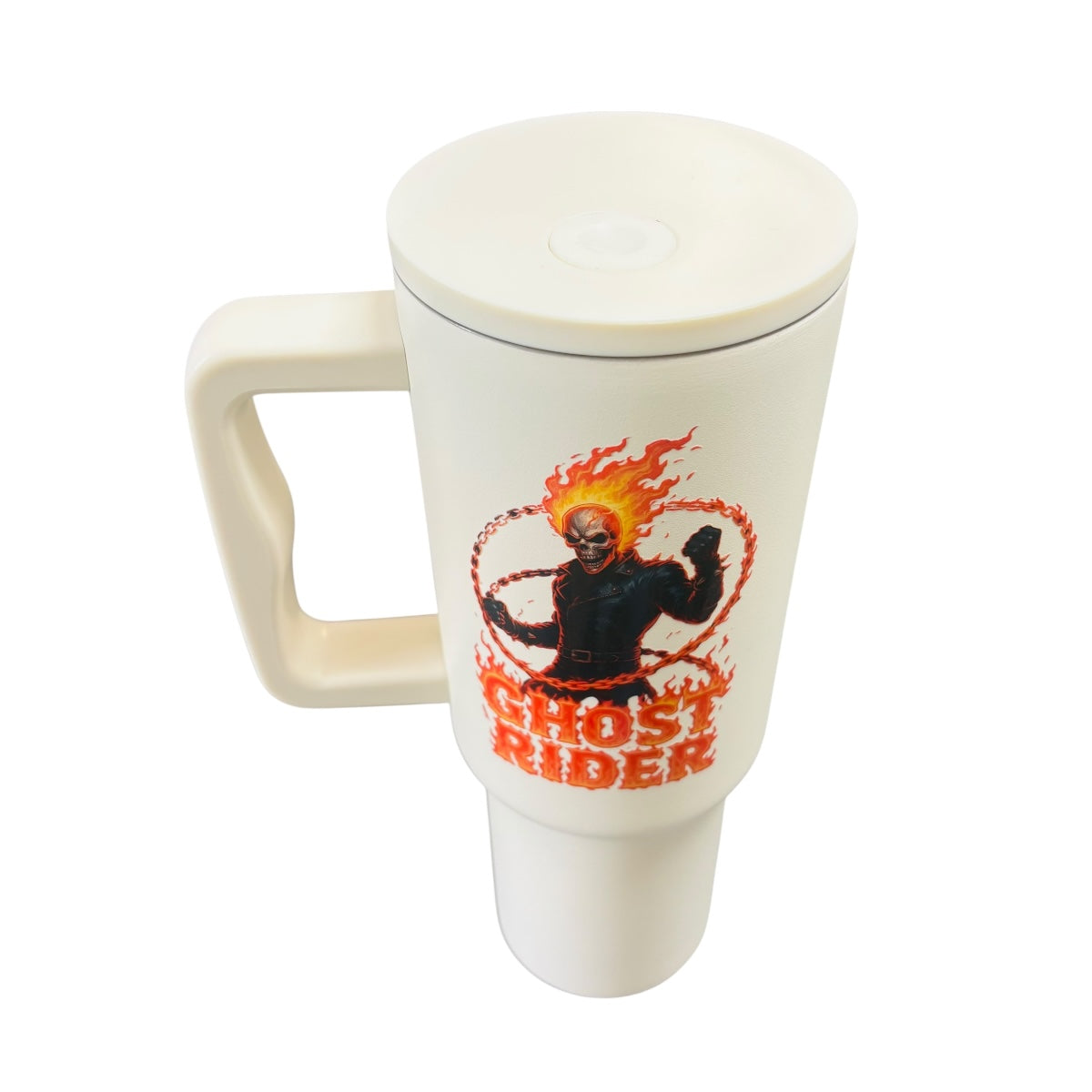 Termo De Acero Inoxidable Macarena Brand Color Blanco Perla Ghost Rider 1.2 Litros