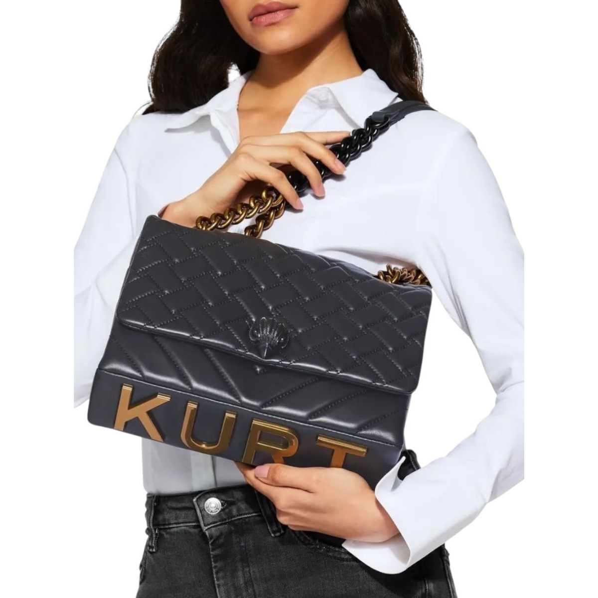 Bolsa Shoulder Kurt Geiger London Large Kensington Color Negro