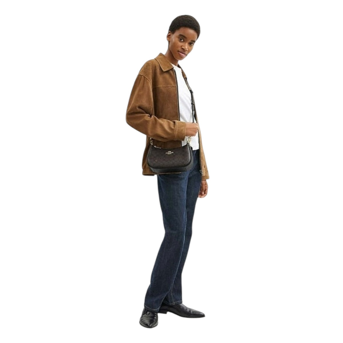Bolsa Crossbody Coach Color Marrón Mini Darcie Carrials