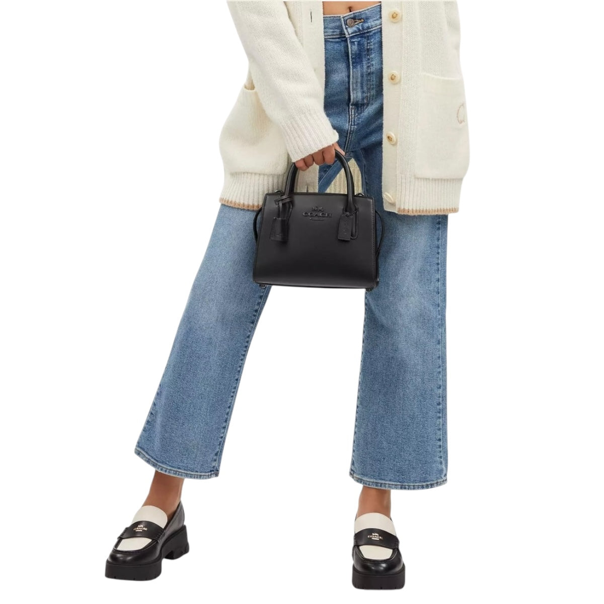 Bolsa Tote Bandolera Coach Color Negro Andrea