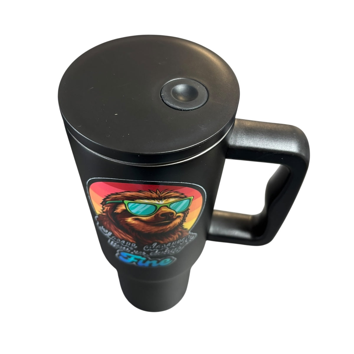 Termo De Acero Inoxidable Macarena Brand Color Negro Perezoso 1.2 Litros