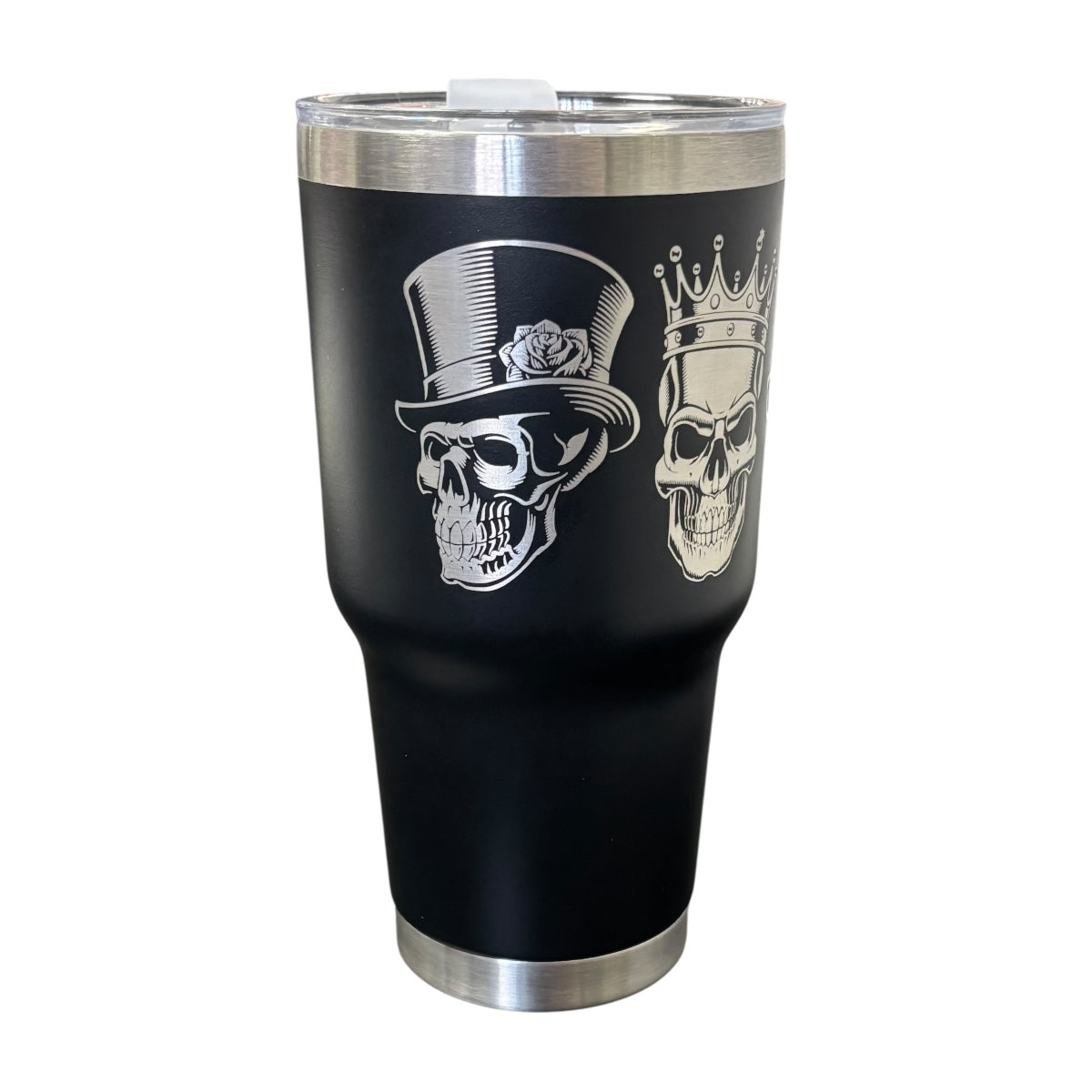 Termo De Acero Inoxidable Macarena Brand Color Negro Calaveras 887 Mililitros