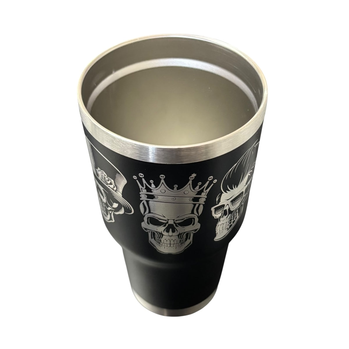 Termo De Acero Inoxidable Macarena Brand Color Negro Calaveras 887 Mililitros