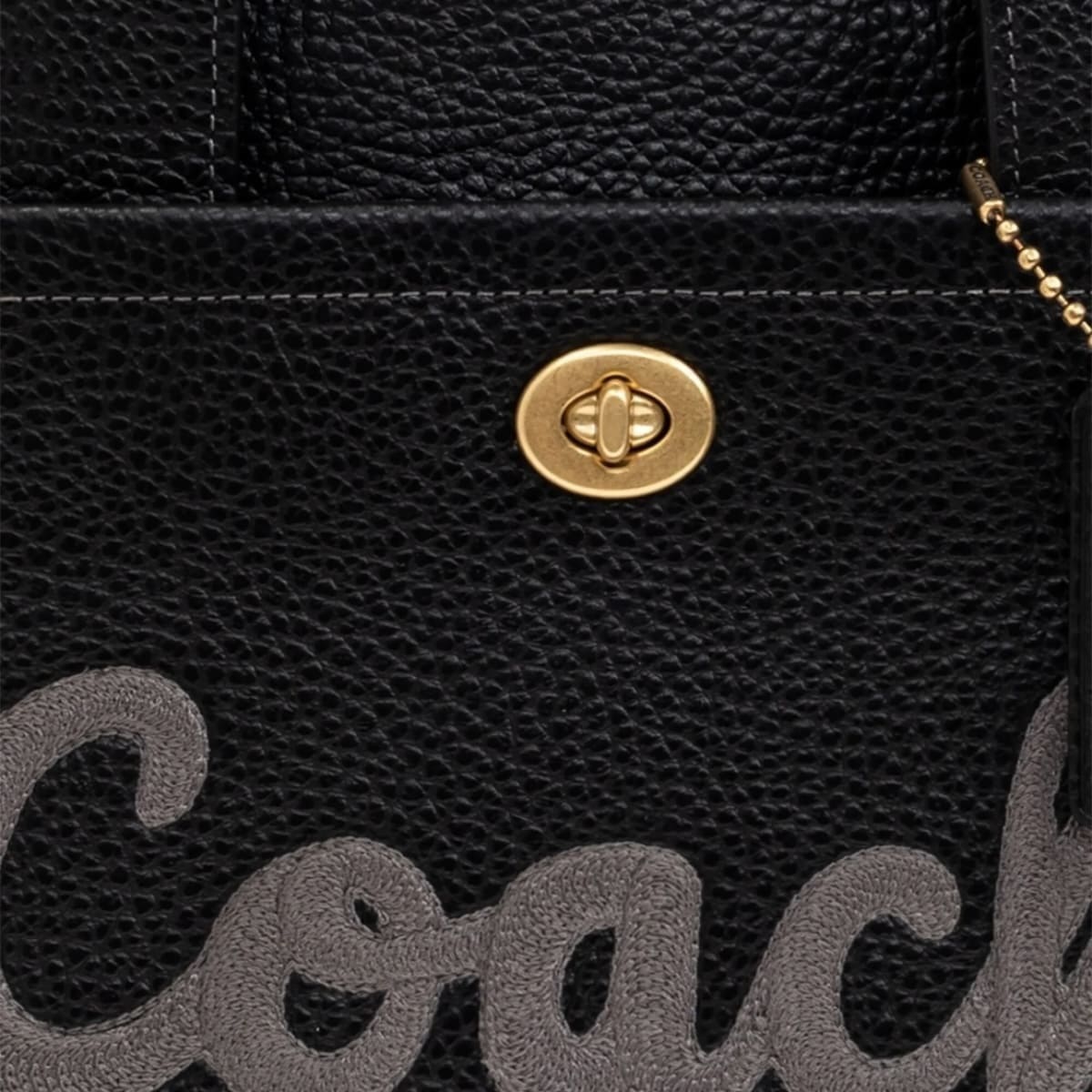Bolsa Tote Coach Color Negra Cargo Bubble con Logo Bordado