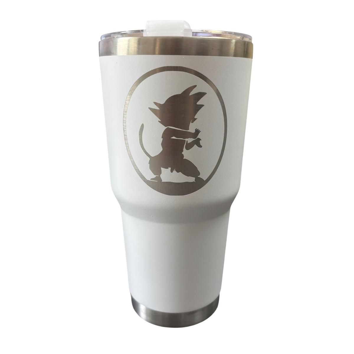Termo De Acero Inoxidable Macarena Brand Color Blanco Goku 887 Mililitros
