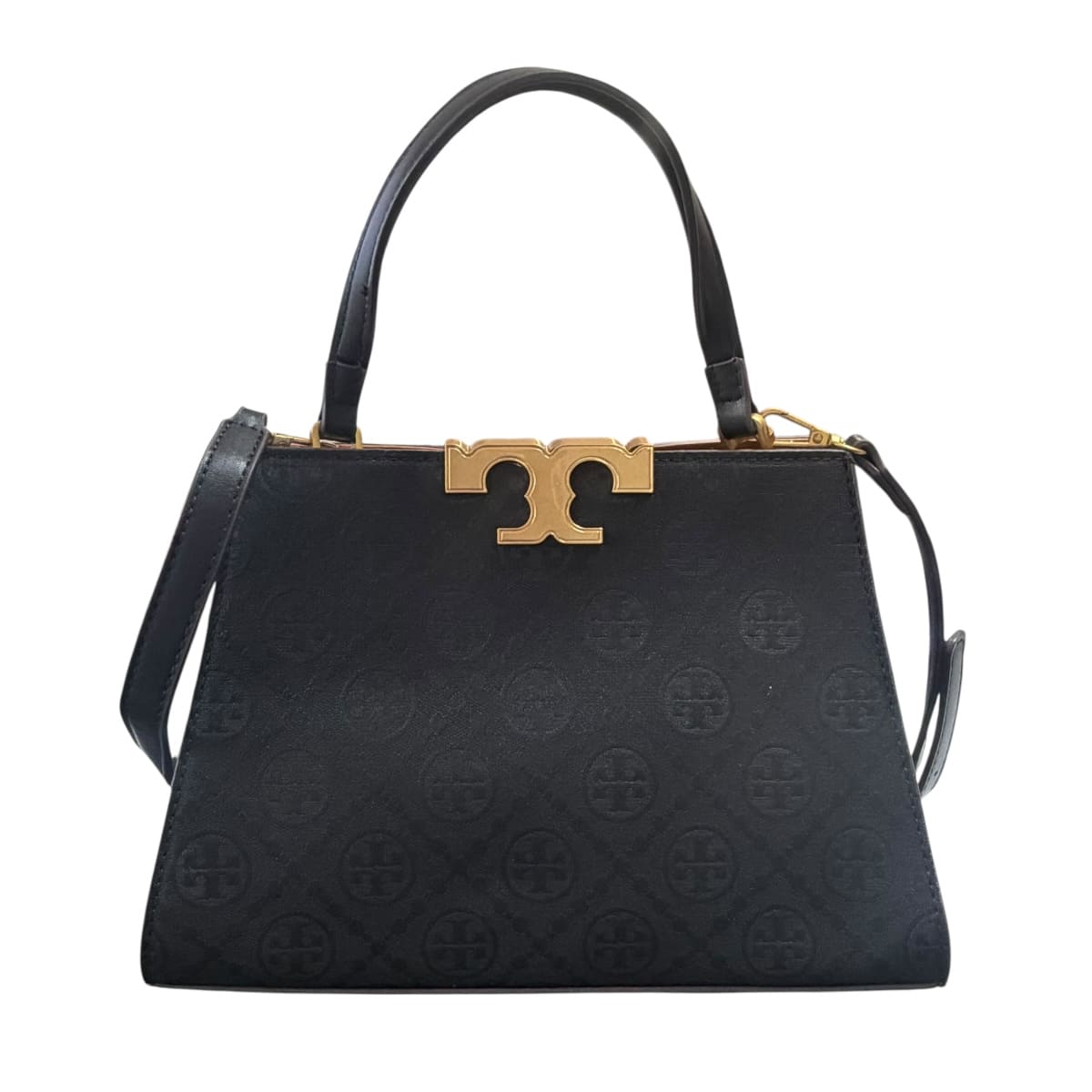 Bolsa Satchel Tory Burch Jacquard Eleanor Color Negro