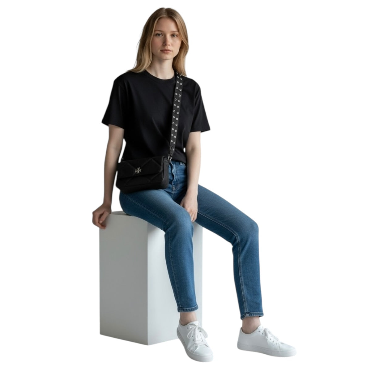 Bolsa Crossbody Tory Burch Kira Diamond Color Negro