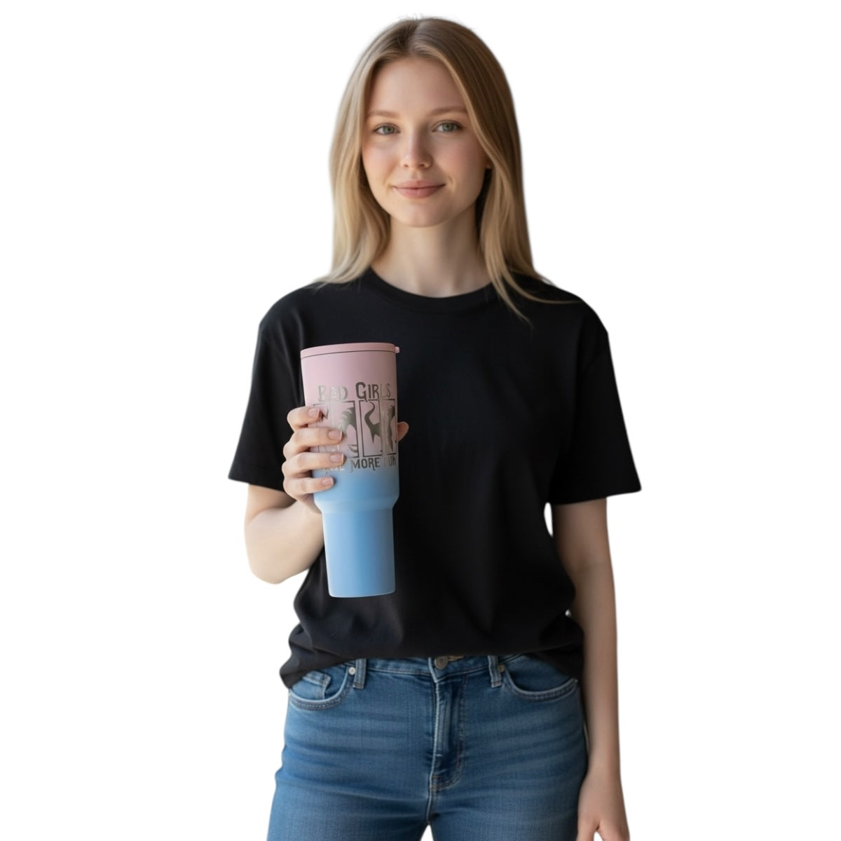 Termo Bad Girls Azul Con Rosa