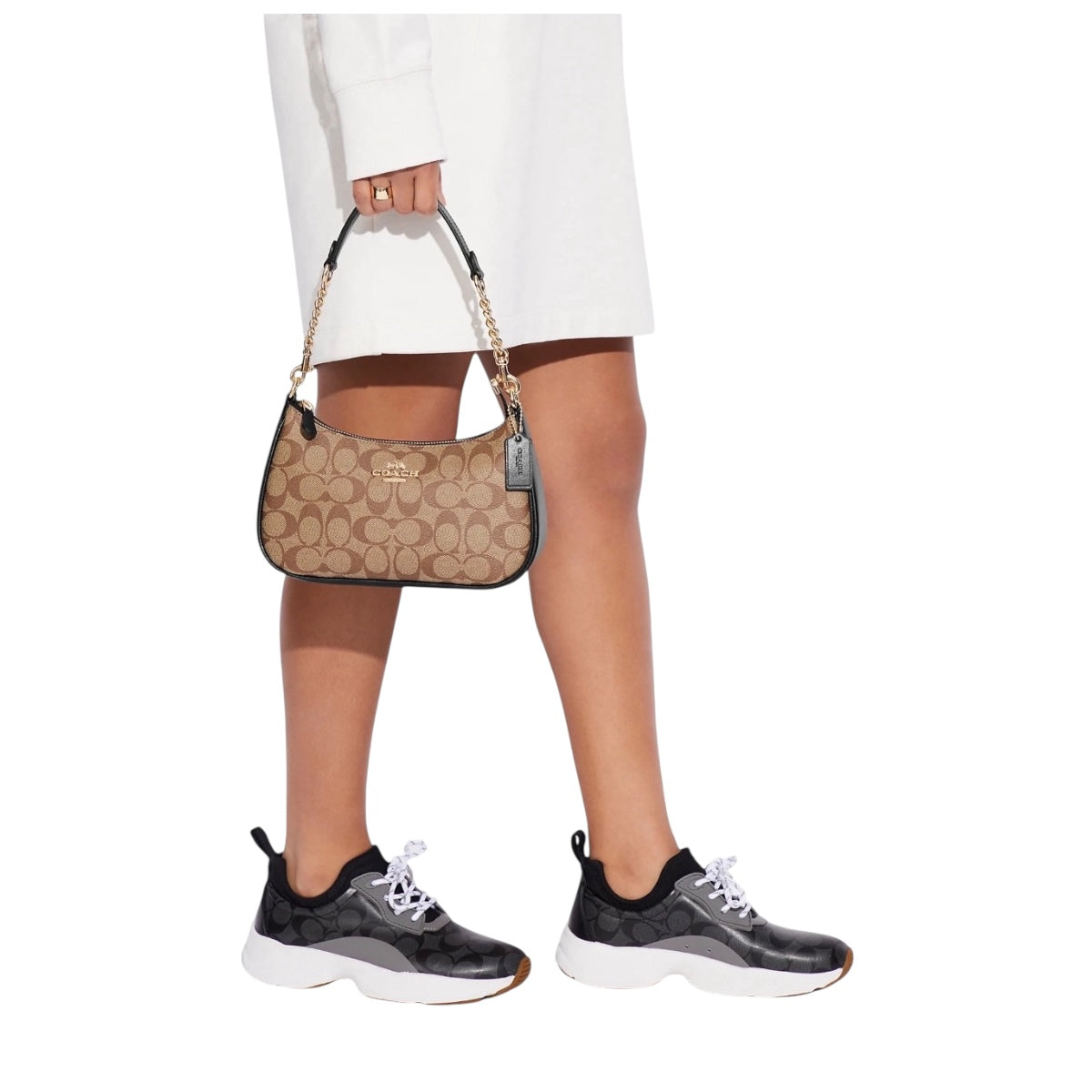Bolsa Coach Crossbody Teri Café Claro