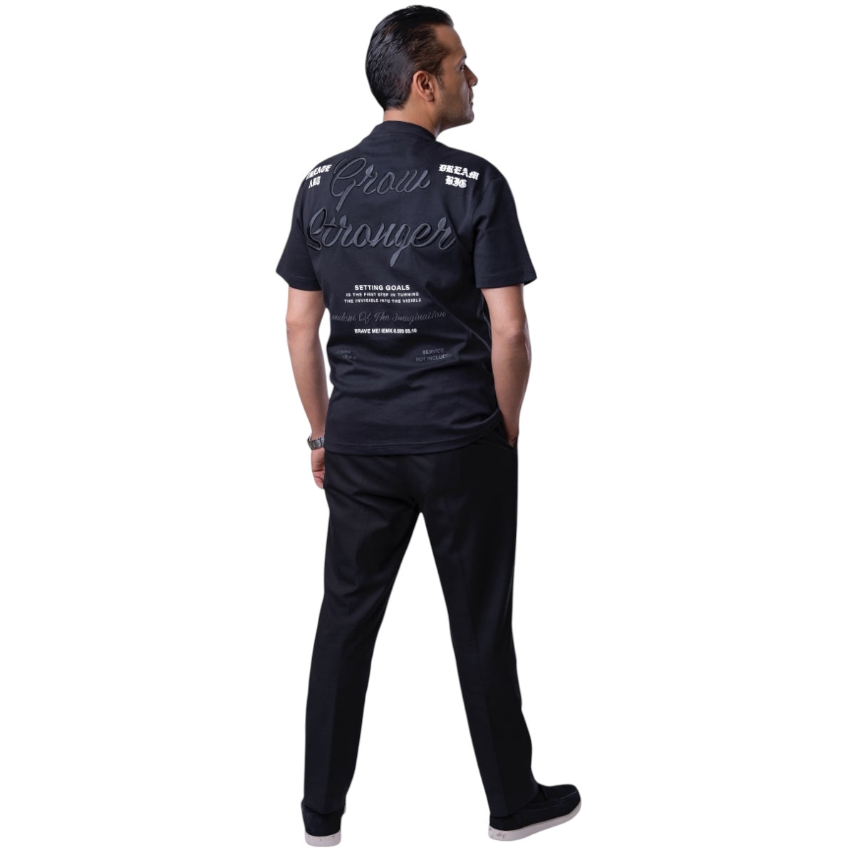 Playera Overside Republic Negra